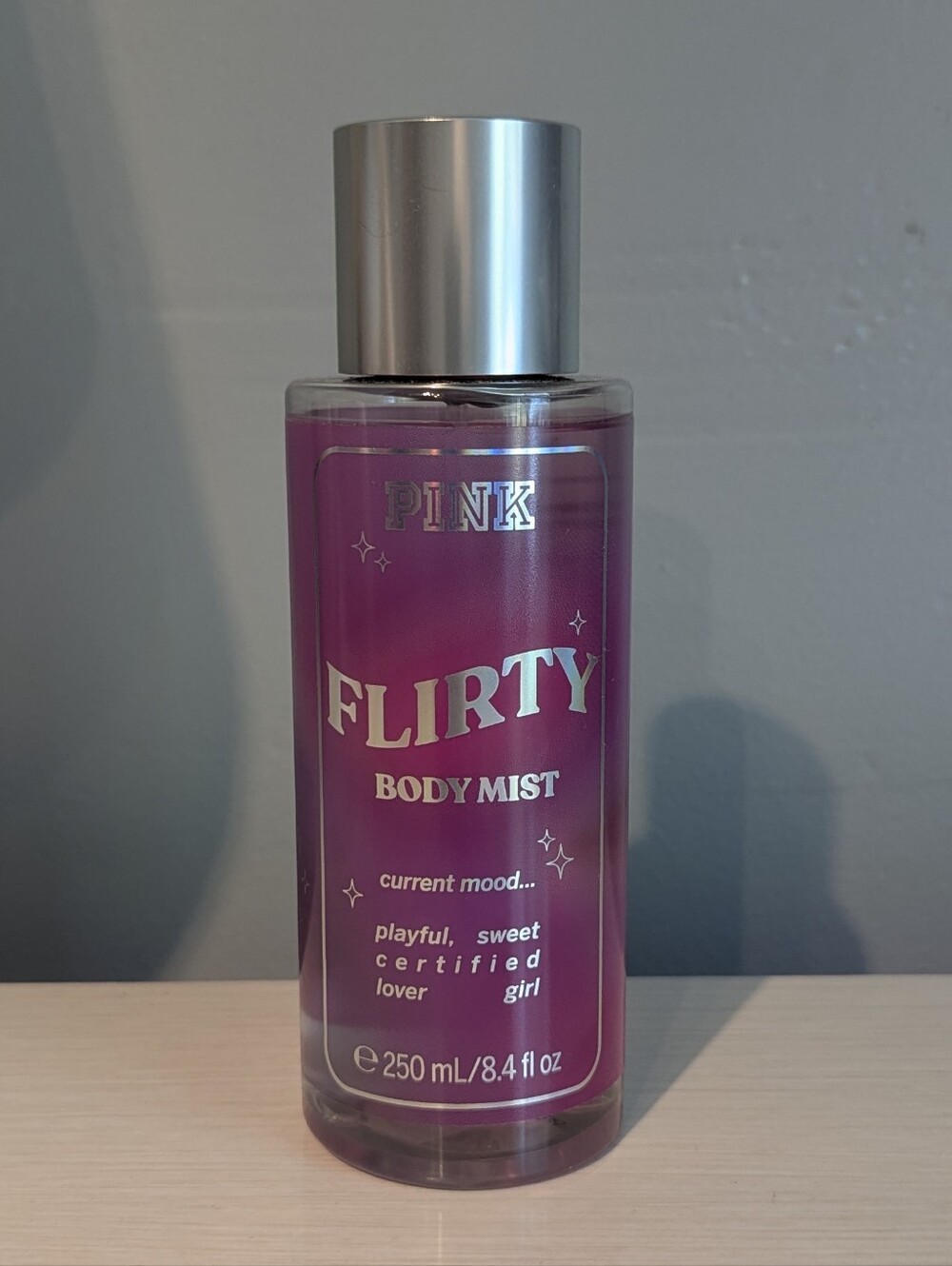 PINK Victoria's Secret Flirty Body Mist - Pink & Silver